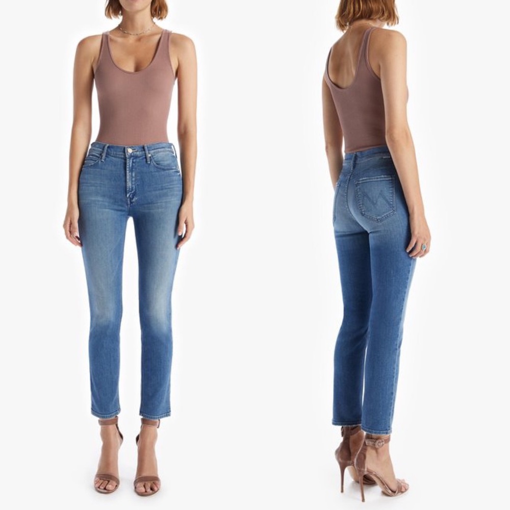 Mother The Mid Rise Dazzler Ankle Jeans in I Wet My Pants Size 26
